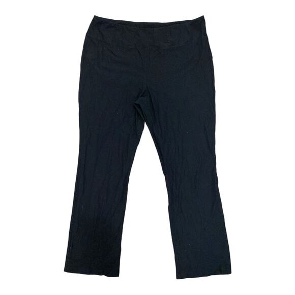 Eileen‎ Fisher Plus Size 1X Black Stretchy Straight Leg Pull-on Pants - Picture 1 of 6